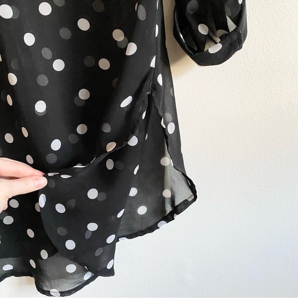 ModCloth Black & White Polka Dot Tunic Top - Picture 6 of 7